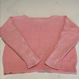 GAP Pink Ribbed Crew Neck Sweater Pink SZ Medium